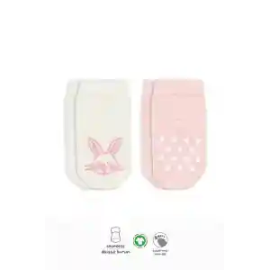 NessiWorld Hayvan Figürlü Kaymaz Soket Çorap 2Li BS10104 Pembe Ekru