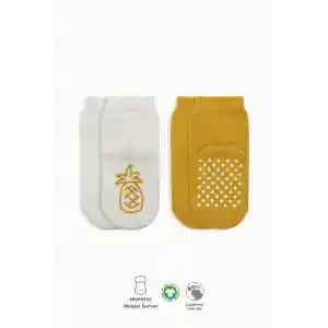 NessiWorld Meyve Figürlü Kaymaz Soket Çorap 2Li BS10105 Ekru Hardal