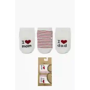 NessiWorld Mom Dad 3Lü Penye Soket Çorap 10123 Ekru