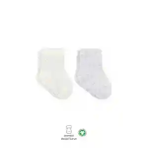 Puan Derby Penye Soket Çorap 2Li BS10103 Gri Ekru