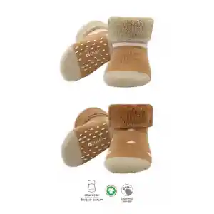 NessiWorld Puanlı Kaymaz Havlu Soket Çorap 2Li BS10502 Hardal