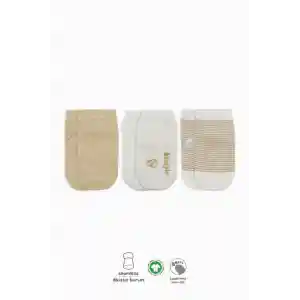 NessiWorld Puanlı Kaymaz Penye Soket Çorap 3Lü BS10108 Bej