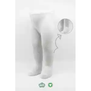 Tekli Zikzak Kabartma Penye Külotlu Çorap BS50108 Beyaz