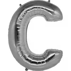C Harf Folyo Balon Gümüş Renk  40 inç