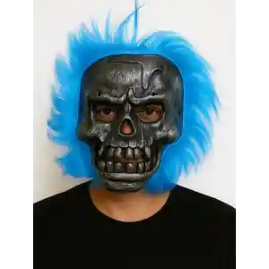 Cadılar Bayramı Lacivert Saçlı Maske