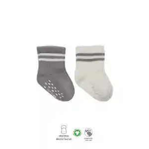 Çemberli Kaymaz Soket Çorap 2Li BS10125 Gri Ekru