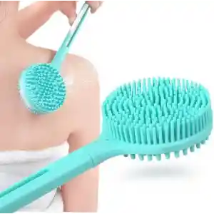 Çift Taraflı Silikon Uzun Saplı  Banyo Fırçası CM-331