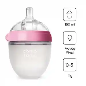 Antikolik Silikon Biberon 150 ml 0-3 Ay Pembe