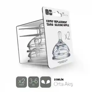 Silikon 2Li Biberon Emziği Orta Akış 3-6 Ay