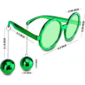 Disko Toplu Küpeli Parti Gözlüğü Yeşil Renk