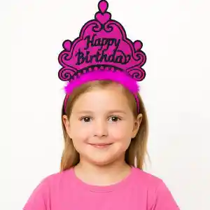 Fuşya Happy Birthday Prenses Tacı – Doğum Günü Taç ANessiWorldesuarı