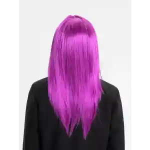 Fuşya Renk Düz Kesim Uzun Parti Peruğu