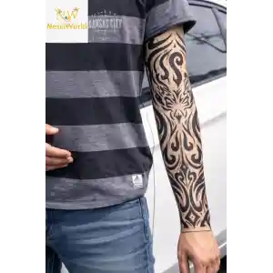 Giyilebilir Kol Dövmesi Çorap Dövme 3D Baskılı Kol Bacak Dövme 2 Adet Model 11