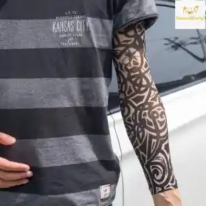 Giyilebilir Kol Dövmesi Çorap Dövme 3D Baskılı Kol Bacak Dövme 2 Adet Model 13