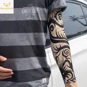 Giyilebilir Kol Dövmesi Çorap Dövme 3D Baskılı Kol Bacak Dövme 2 Adet Model 15