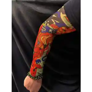 Giyilebilir Kol Dövmesi Çorap Dövme 3D Baskılı Kol Bacak Dövme 2 Adet Model 4