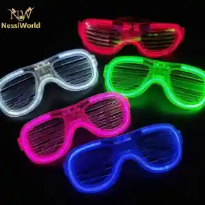 Glow Model Led Işıklı Parti Gözlüğü 3 Modlu 5 Renk 5 Adet