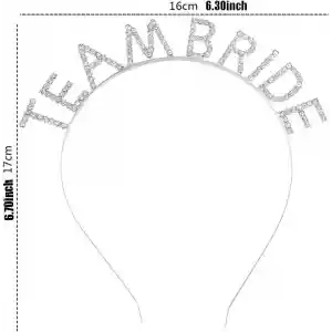 Gümüş Kaplama Kristal Taşlı Team Bride Taç 16x17 cm