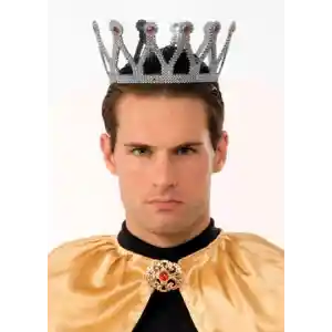 Gümüş Renk Çocuk ve Yetişkin Uyumlu Kral Tacı