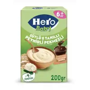 Hero Baby Sütlü 8 Tahıllı Peynirli Pekmezli Kaşık Mama 200 Gr