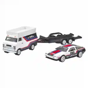 Car Culture Team Transport DMC DeLorean & HW Rally Hauler Diecast Car