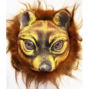 Kahverengi Saçlı Kaplan Aslan Leopar Maskesi Mega Peluş 32 No