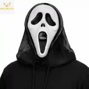 Kapşonlu Çığlık Maskesi Scream Maskesi - Hayalet Maskesi 33x21 cm