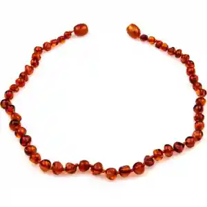 Kehribar Bebek Kolyesi 587 Koyu Bej