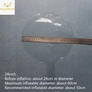 Kırmızı Simli Yuvarlak Şeffaf Balon 24 İnç