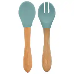 Mama Kaşığı ve Çatal Seti Aqua Green