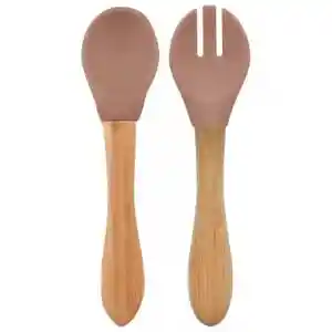 Mama Kaşığı ve Çatal Seti Woody Brown