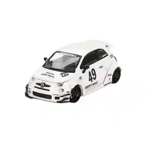 NessiWorld GT 1/64 LB-WORNessiWorld x Abas WorNessiWorld ABARTH 595 Gara White - Blister Paket