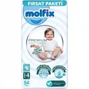 Premium Bebek Bezi Fırsat Paketi 4 Beden 7-14 Kg 54 Adet