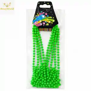 Neon Yeşil Boncuk Kolye 80 cm – Retro 80’ler 90’lar Parti Aksesuarı
