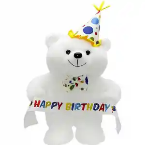Papyonlu Happy Birthday Peluş Ayı 45 cm