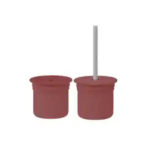 Pipetli Silikon Bardak Seti Velvet Rose / Powder Grey