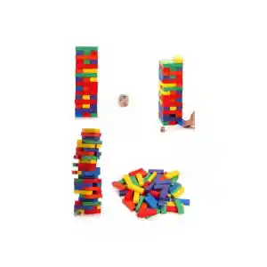 Ahşap Kutulu Denge Oyunu Renkli 310