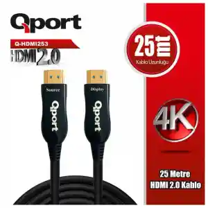 QPORT Q-HDMI253 HDMI KABLO 25MT Ver2.0 ALTIN UÇLU 3D 4K