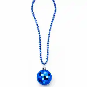 Retro Disko Topu Şekilli 80'ler 90'lar Mavi Renk Plastik Kolye