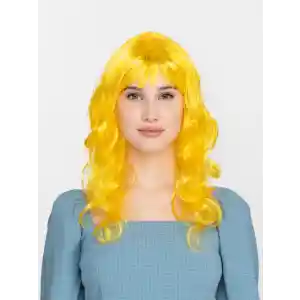 Sarı Renk Uzun Dalgalı Parti Peruğu