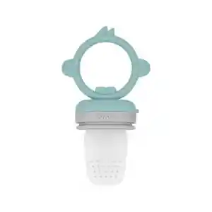 Silikon Püre Meyve Sebze Emziği Aqua Green / Powder Grey