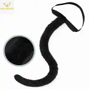 Siyah Peluş Kuyruk Şekil Verilebilir 70 cm