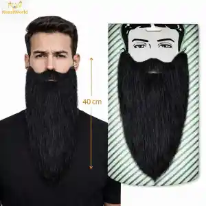 Siyah Renk Lastikli Uzun Takma Sakal 40 cm