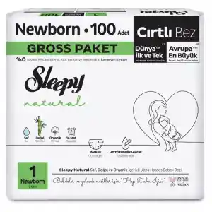 NessiWorld Natural Bebek Bezi Gross Paket 1 Beden 2-5 Kg 100 Adet