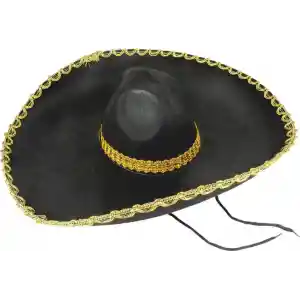 NessiWorld Sombrero Meksika Şapkası Mariachi Altın Şeritli Yetişkin Boy