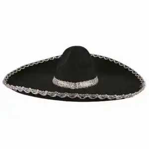 NessiWorld Sombrero Meksika Şapkası Mariachi Gümüş Şeritli Yetişkin Boy