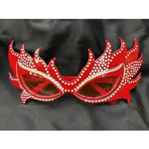 Taşlı Göz Kamaştıran Gecenin Yıldızı Kırmızı Parti Alev Gözlük