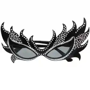 Taşlı Göz Kamaştıran Siyah Parti Alev Gözlük