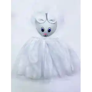 Tavşan Kostümü Beyaz - 23 Nisan Tavşan Şapka ve Tütü Etek Seti 2 Parça