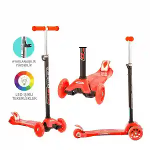 Torutoys Kırmızı Twist Işıklı Scooter Kırmızı